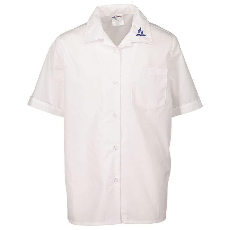 Schooltex SDA Short Sleeve Blouse with Embroidery, White, hi-res