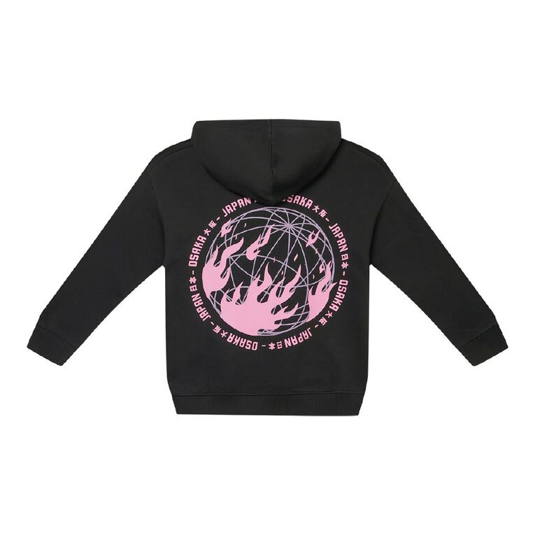 Young Original Print Pullover Hoodie, Black, hi-res