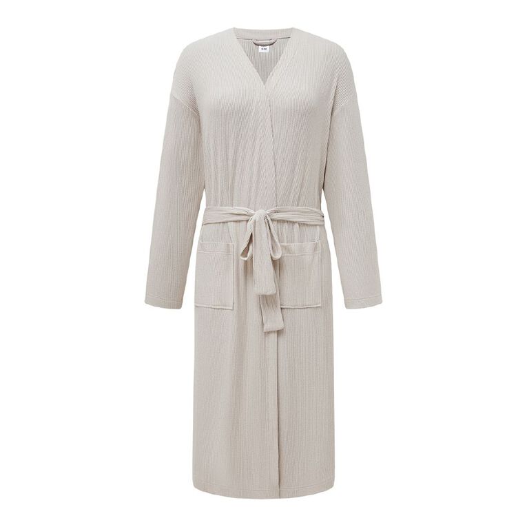 H&H Women's Soft Touch Robe, Natural, hi-res