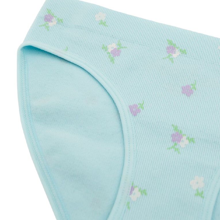 Clio Teen Seamfree Ditsy Bikini Briefs 2 Pack, Blue Light, hi-res
