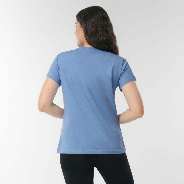H&H Women's Short Sleeve Crew Neck Tee, Blue Light, hi-res
