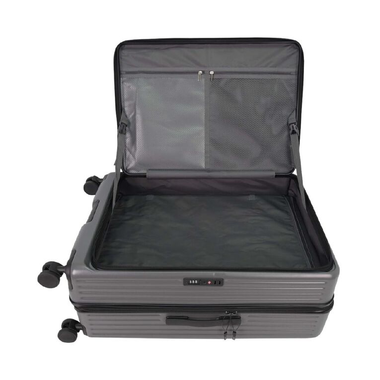 Wander Hard Textured Checked Suitcase with Dual Open, , hi-res
