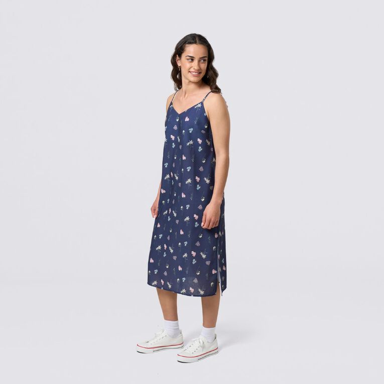H&H Women's Amber Rixon Slip Midi Dress, Navy, hi-res