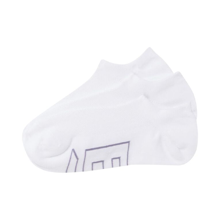 B FOR BONDS Women's No Show Socks 3 Pack, White, hi-res