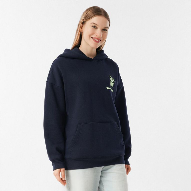 H&H Women's Long Sleeve Cordless Graphic Hood, Blue Dark, hi-res