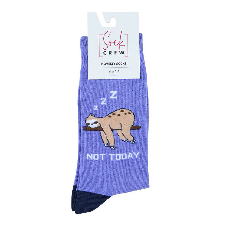 Sock Crew Novelty Crew Socks 1 Pack, Purple, hi-res