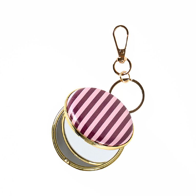Poppi Bag Charm Compact Mirror Burgundy, , hi-res