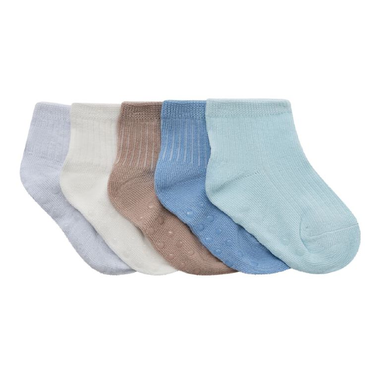 H&H Infants' Rib Quarter Crew 5 Pack, Blue Light, hi-res