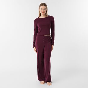 H&H Women's Pointelle Long Sleeve Pyjama Set