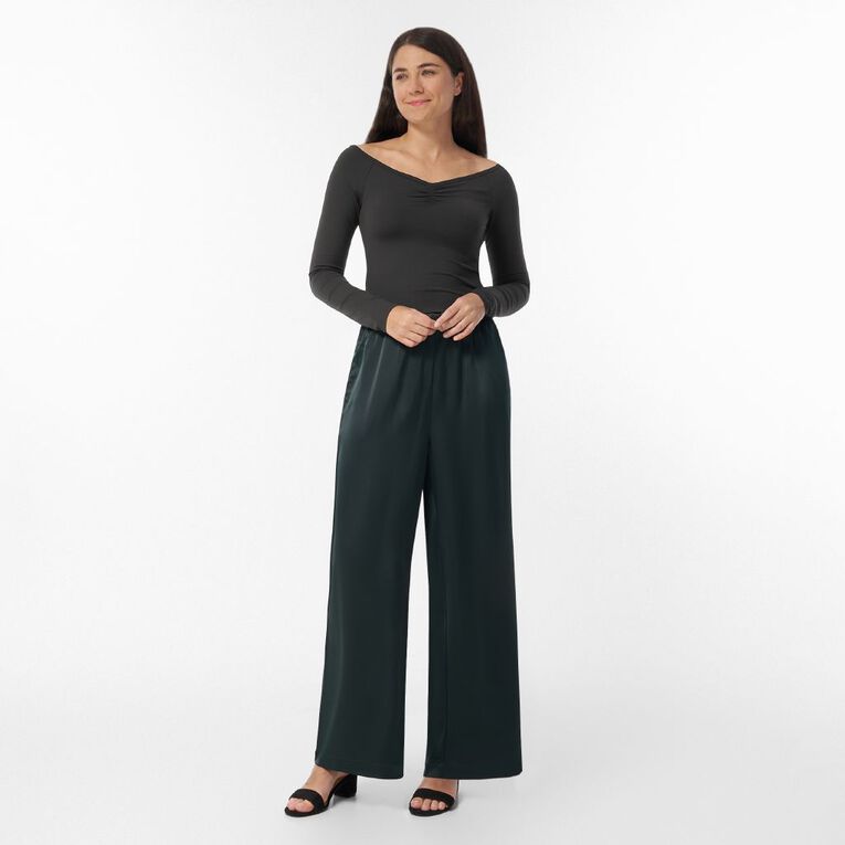 H&H Women's Contour Sweetheart Off Shoulder Top, Black, hi-res