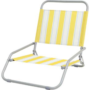 Living & Co Lowfold Beach Chair Yellow Stripe