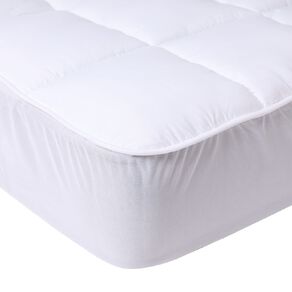 Living & Co Mattress Topper Ball Fibre Soft White Queen
