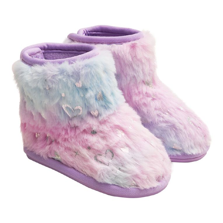 Young Original Infant's Princess Bootie Slippers, Purple, hi-res