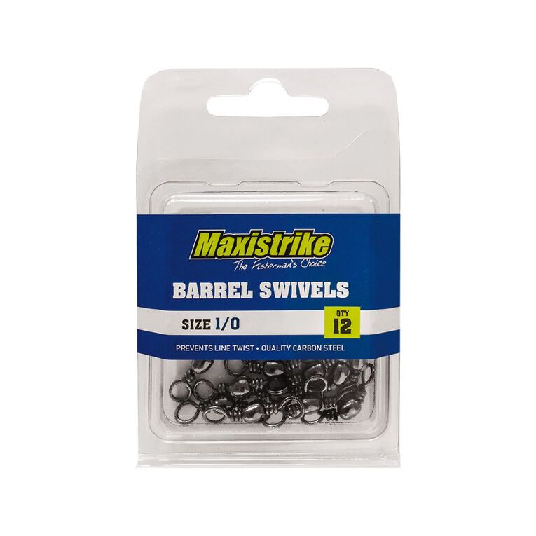 Maxistrike 1/0 Barrel Swivels 12 Pack, , hi-res