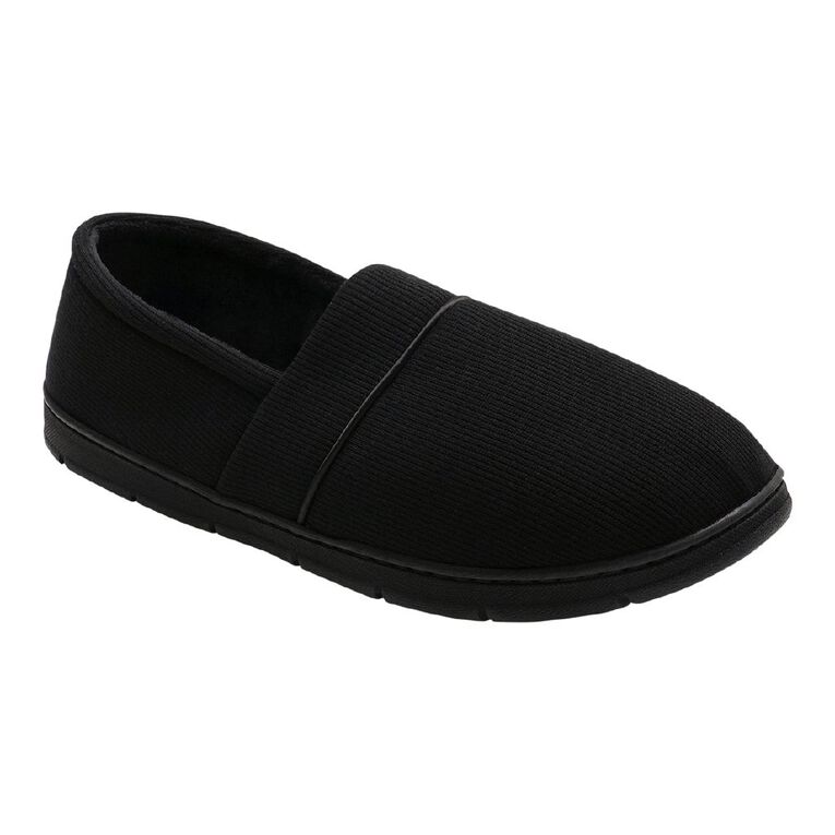 H&H Men's Richard Closed Back Slippers, Black, hi-res