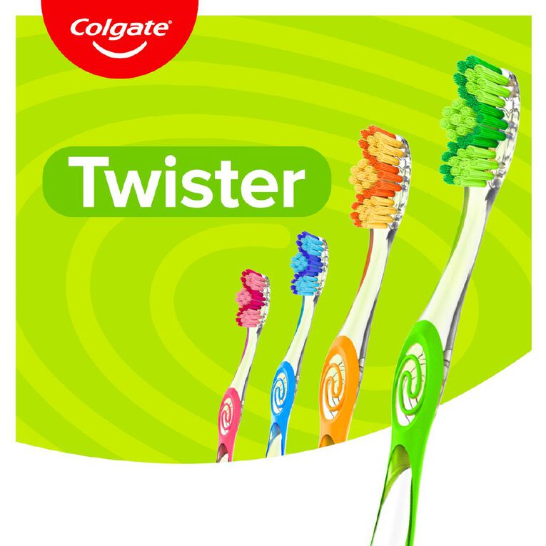 Colgate Twister Soft Manual Toothbrush 5 Pack, , hi-res