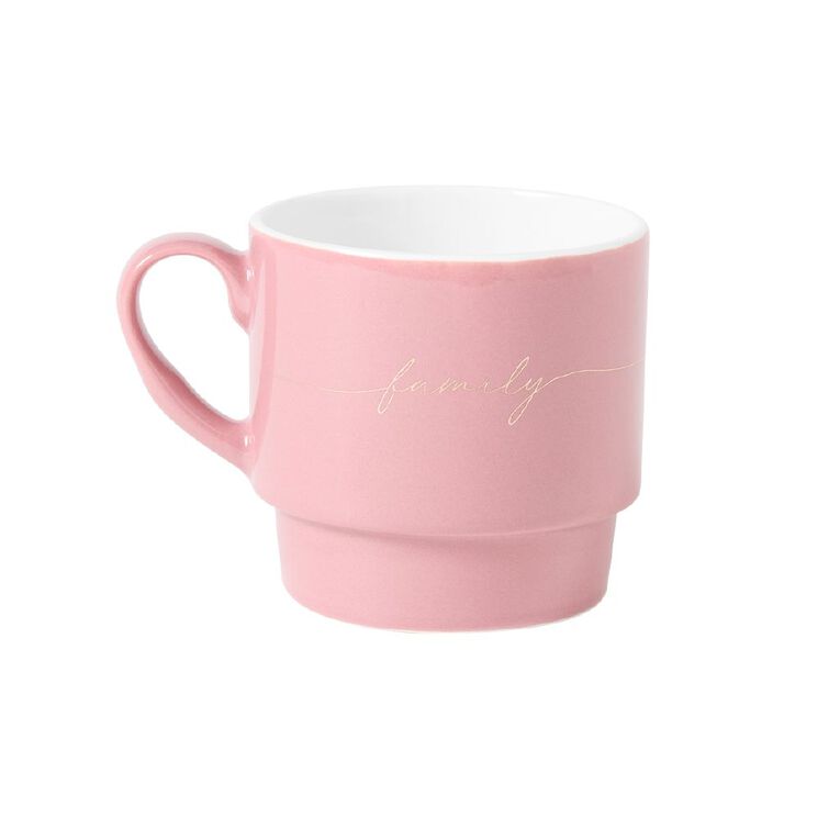 Living & Co Stackable Mugs with Stand Pink 4 Pack, , hi-res
