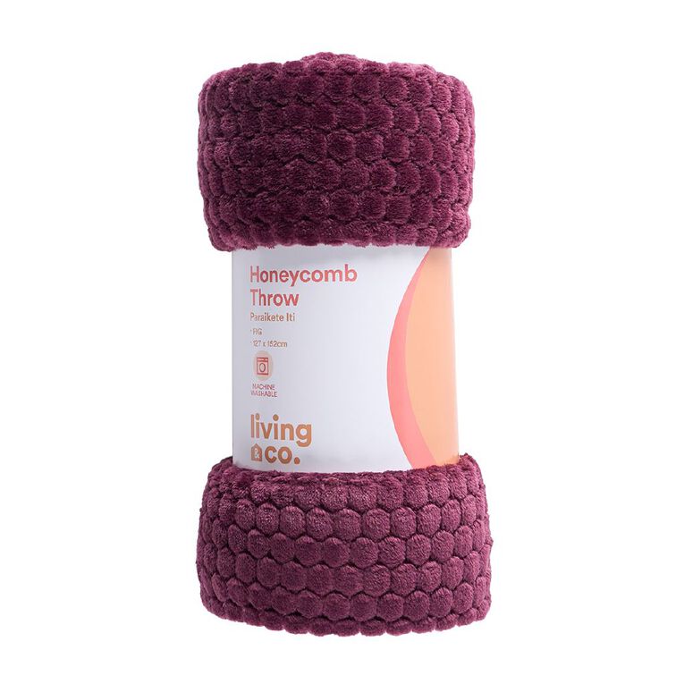 Living & Co LThrow Honeycomb Pink Dark 127cm x 152cm, , hi-res