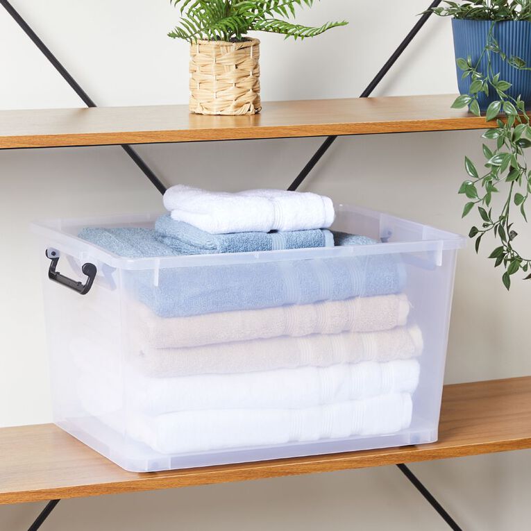 Living & Co Rolling Organiser 42L Clear, , hi-res
