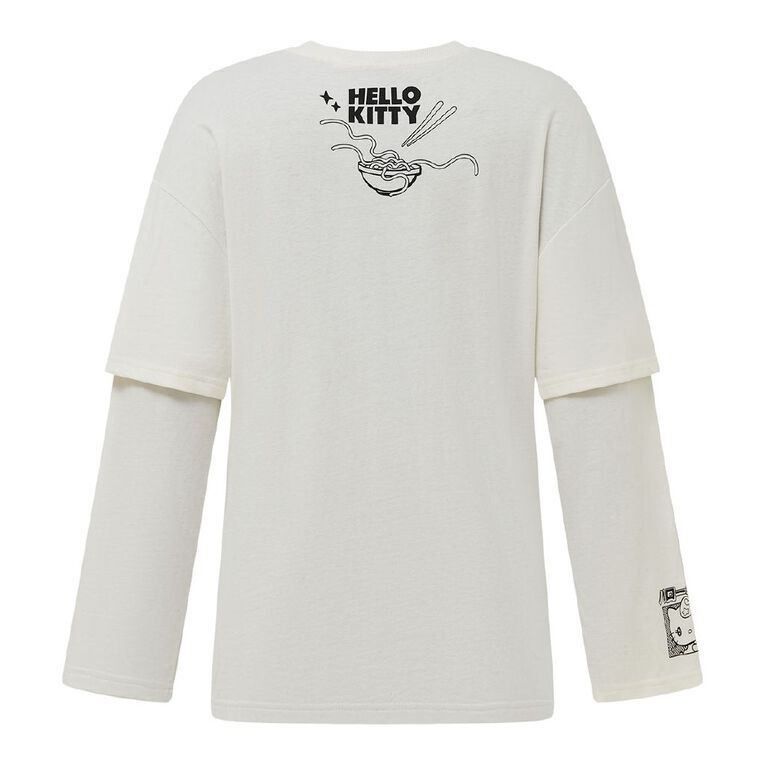 Hello Kitty Women's Layered Tee, Cream, hi-res