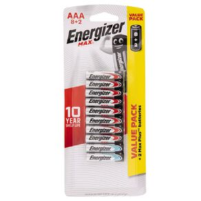 Energizer Max Alkaline Batteries AAA 10 Pack