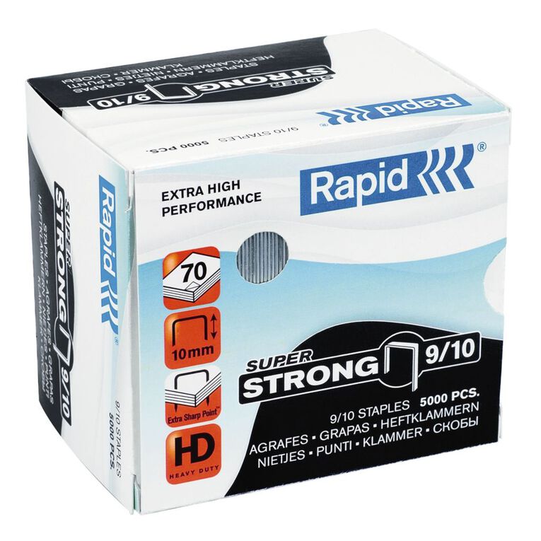 Rapid Staples 9/10 5000 Pack Silver, , hi-res