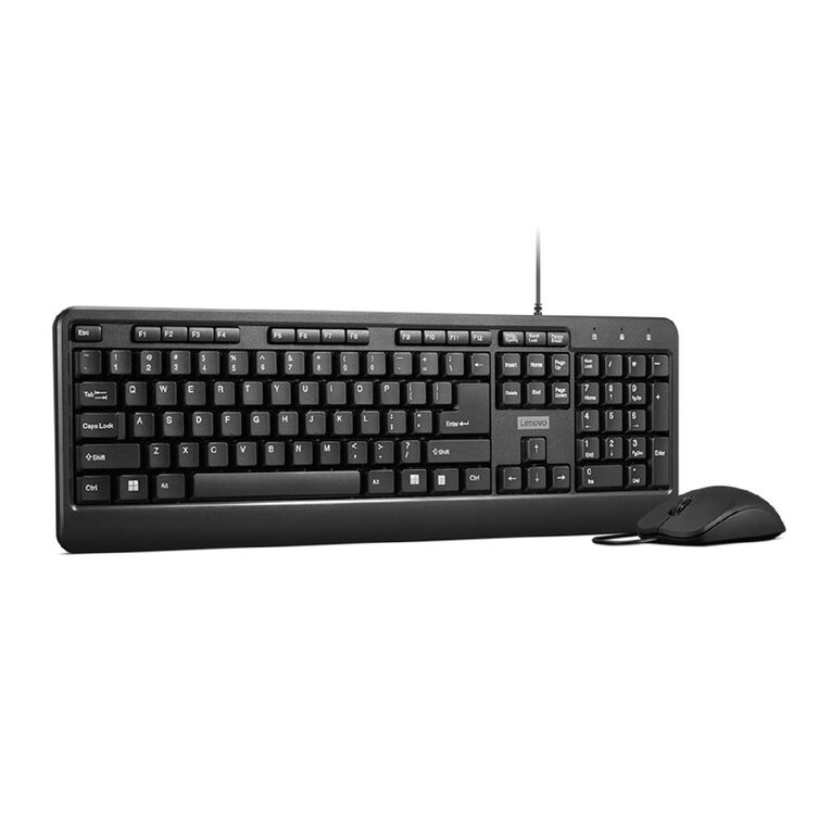 Lenovo 160 Wired Combo Keyboard And Mouse Black, , hi-res
