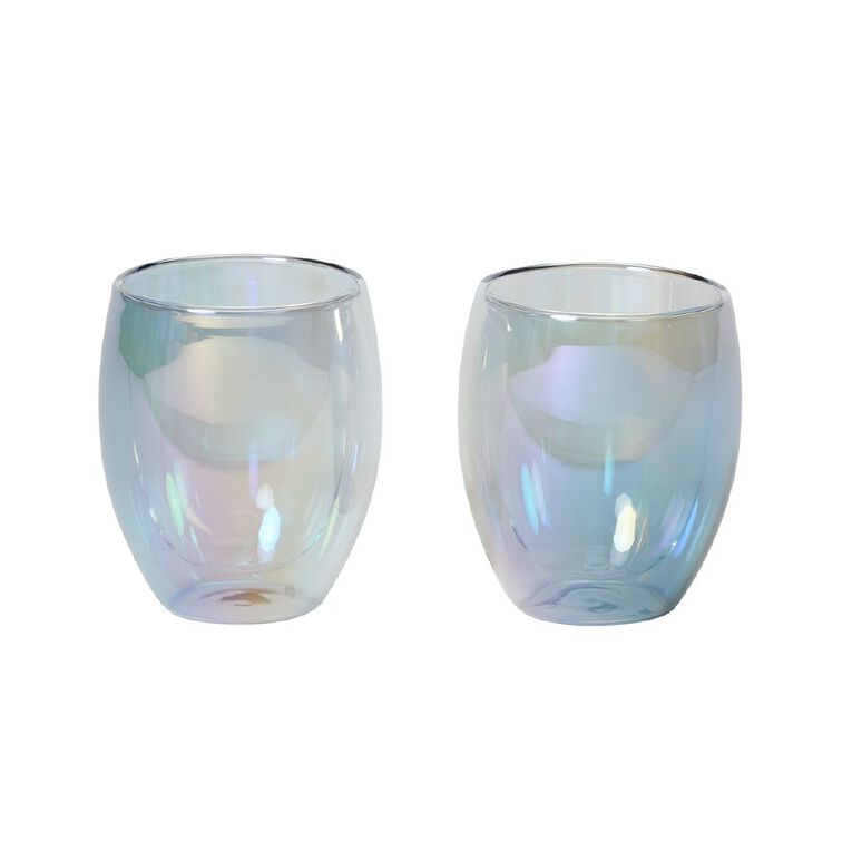 Living & Co Double Wall Glass 2 Pack Clear 350ml, , hi-res