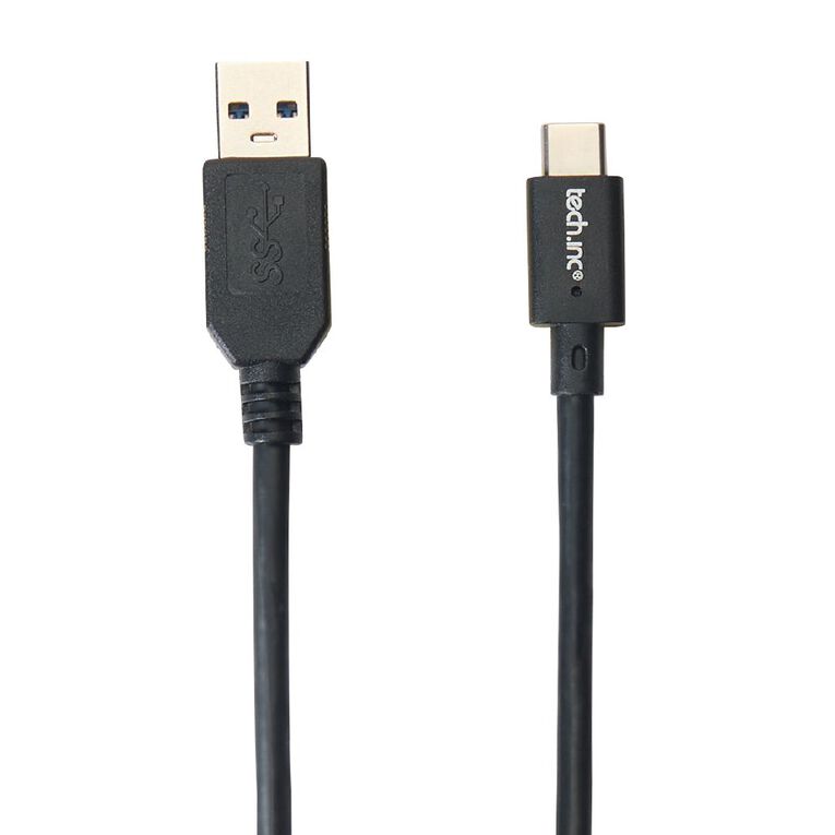 Tech.Inc 3.0 USB-A To USB-C Cable 1m Black, , hi-res