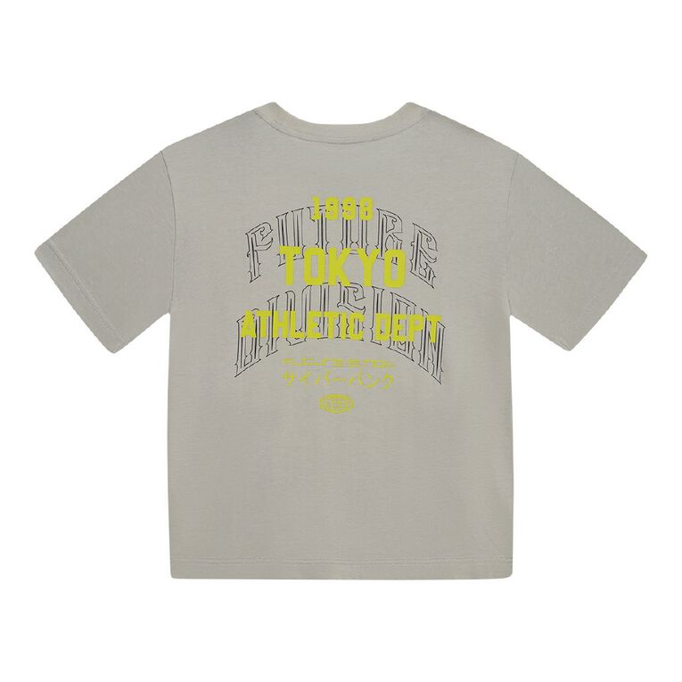 Young Original Short Sleeve Boxy Print Tee, Grey Light, hi-res