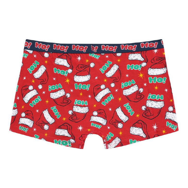 H&H Men's Printed Trunks, Red Mid, hi-res