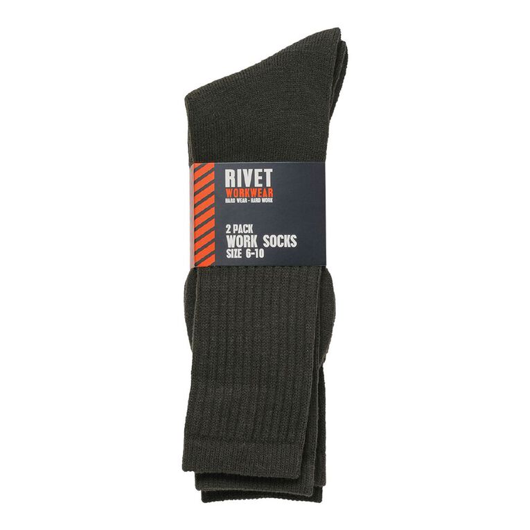 Rivet Men's Work Socks 2 Pack, Charcoal S26, hi-res