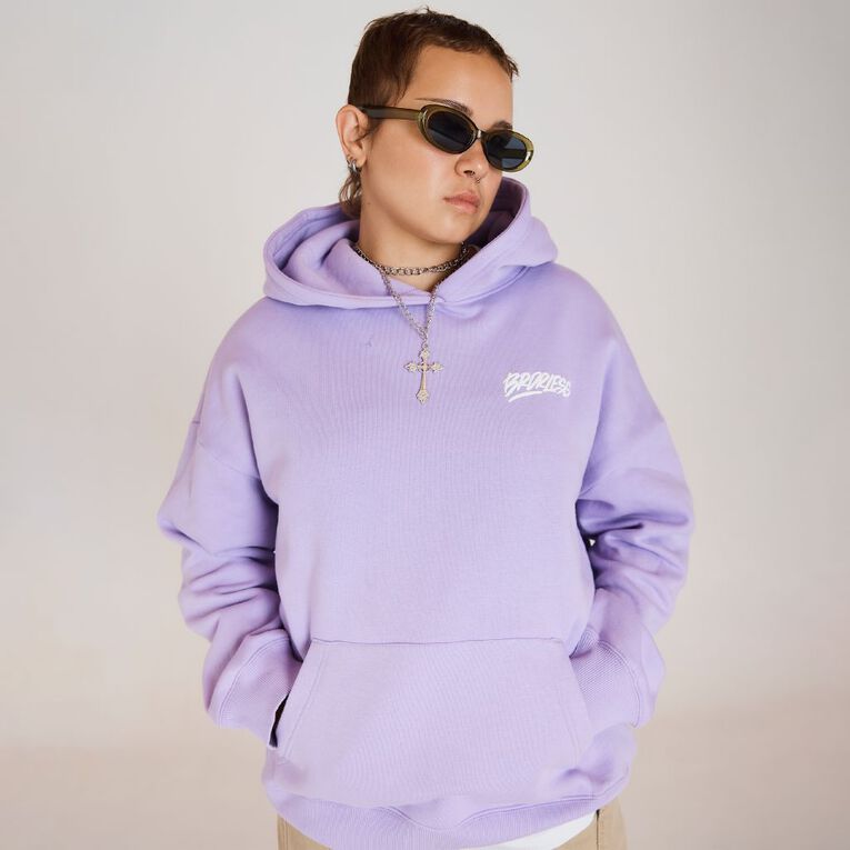 BRDRLESS Long Sleeve Graphic Hood, Purple Light, hi-res