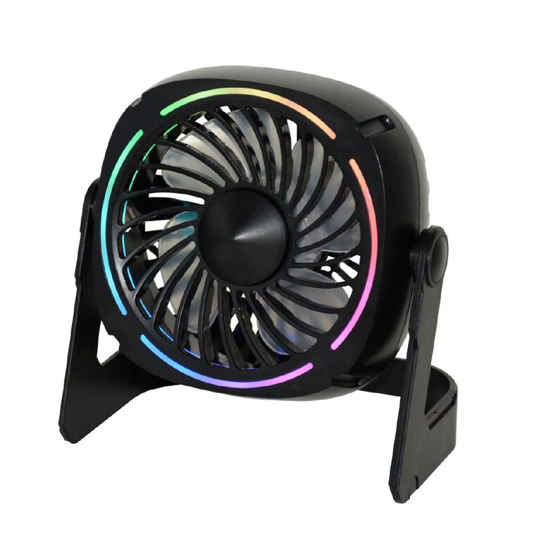 Living & Co USB RGB Desk Fan Black, , hi-res