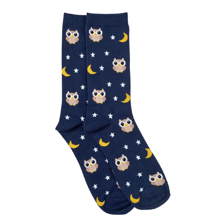 Sock Crew Women's Novelty Socks 1 Pack, Navy, hi-res
