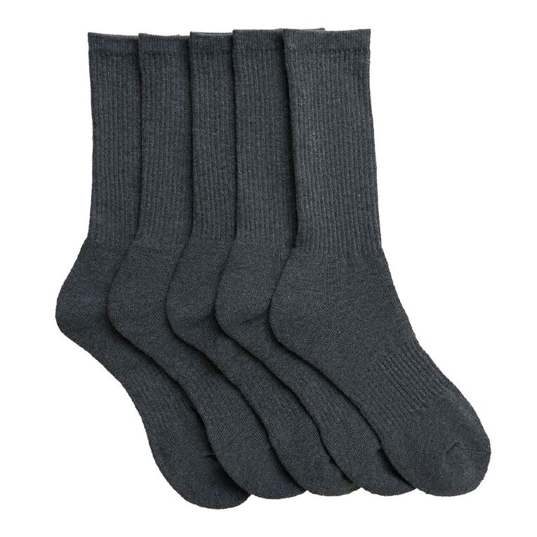 Active Intent Men's Cushioned Crew Socks 3 Pack, Charcoal/Marle, hi-res