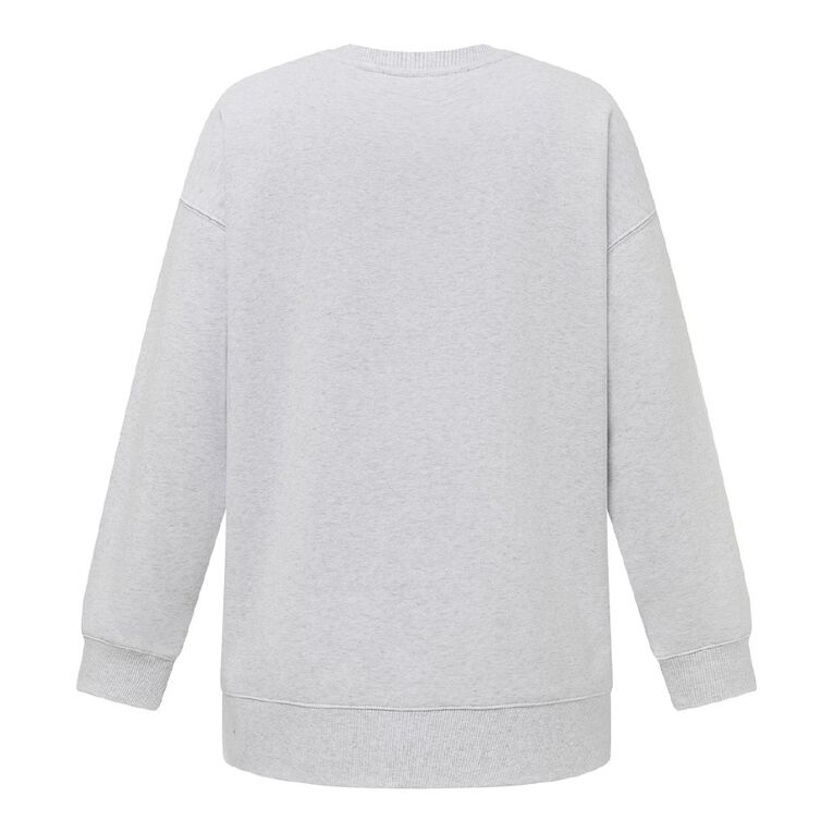 H&H Maternity Women's Mama Fleece Crew, Grey Light, hi-res