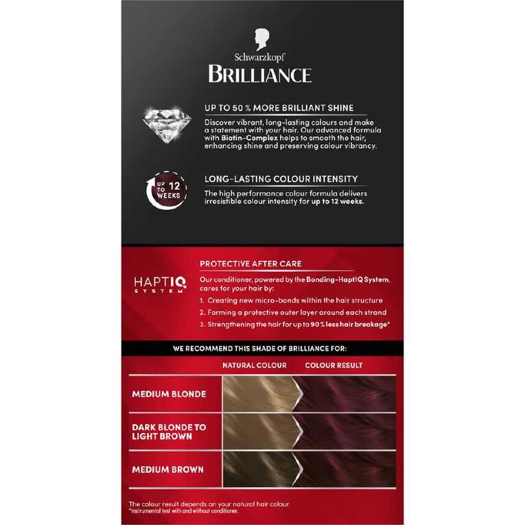 Schwarzkopf Brilliance Hair Colour Burgundy Chic 23, , hi-res
