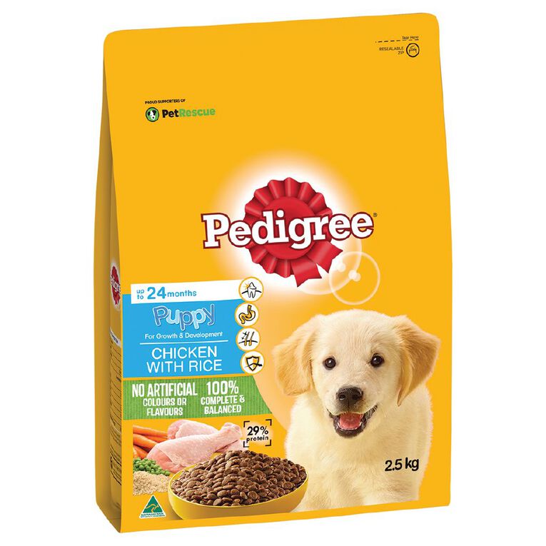 Pedigree Puppy Dry Dog Food Chicken & Rice Bag 2.5kg, , hi-res