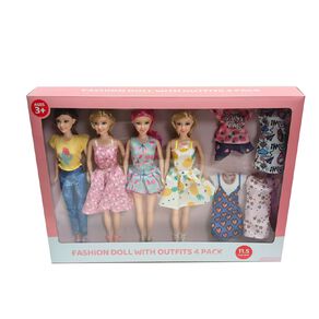 Fashion Dolls with Outfits 4 Pack