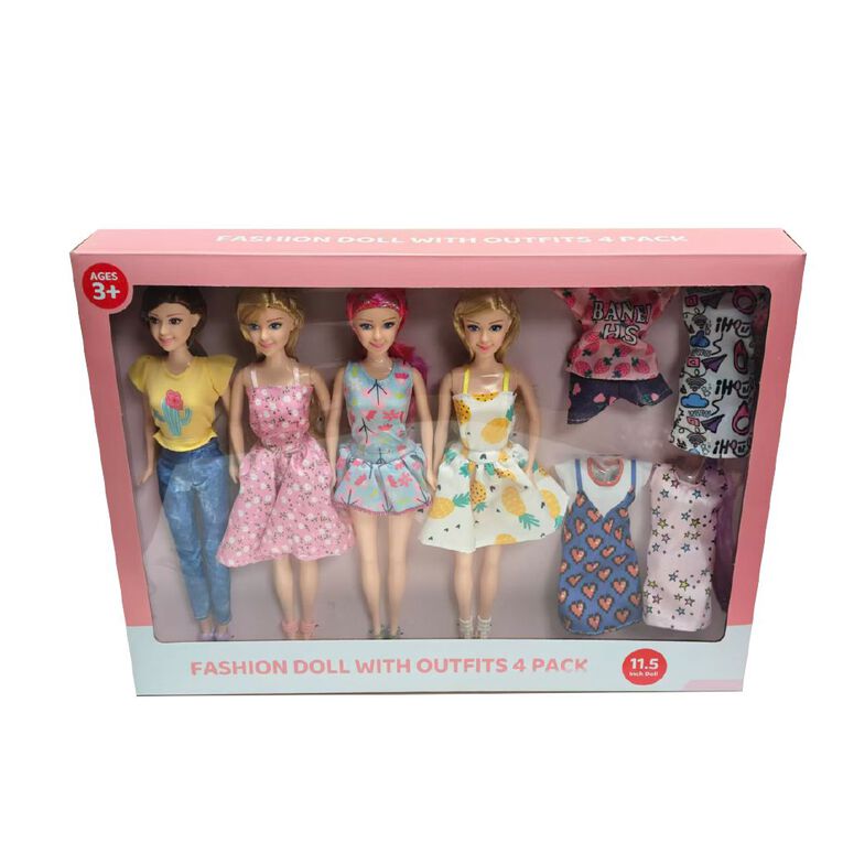 Fashion Dolls with Outfits 4 Pack, , hi-res