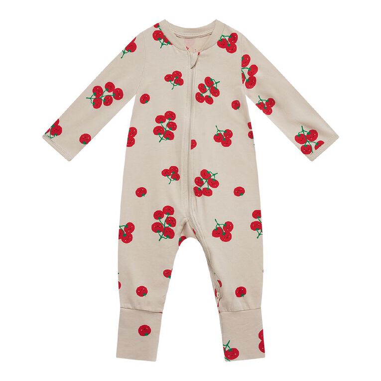 Young Original Babies' Zip-Thru Footless All-in-One, Brown Light, hi-res