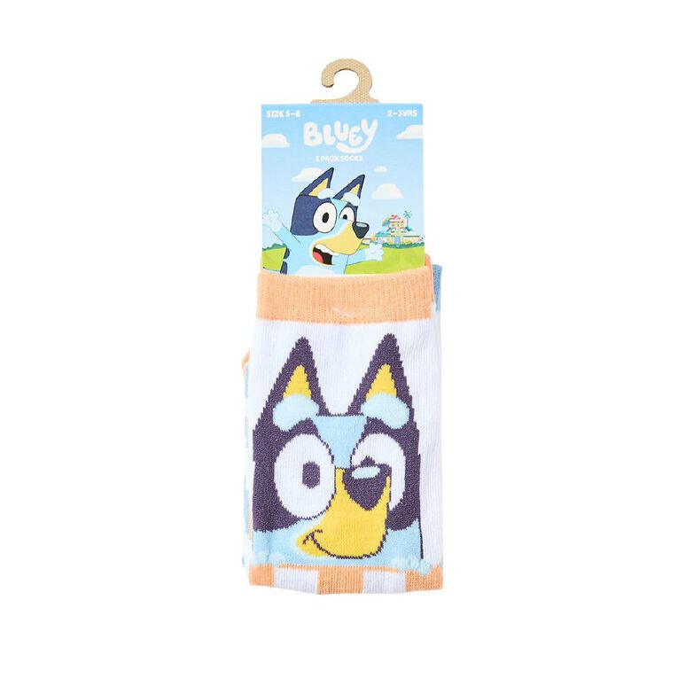 Bluey Kids' Crew Socks 2 Pack, Blue Mid, hi-res