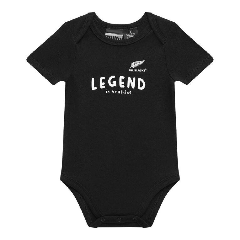 All Blacks Babies' Short Sleeve Printed Bodysuit 3 Pack, Black, hi-res