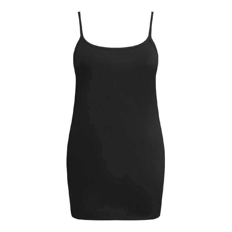 H&H Curve Women's Long Line Cami, Black, hi-res