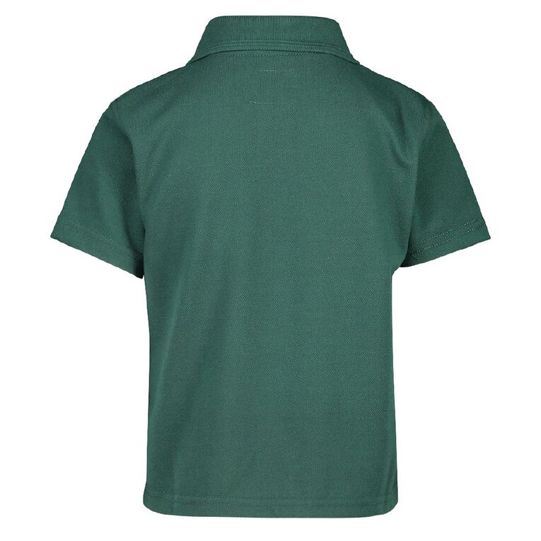 Schooltex Pompallier Short Sleeve Polo with Transfer, Bottle Green, hi-res