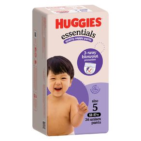 Huggies Nappy Essentials Pants Size 5 26 Pack