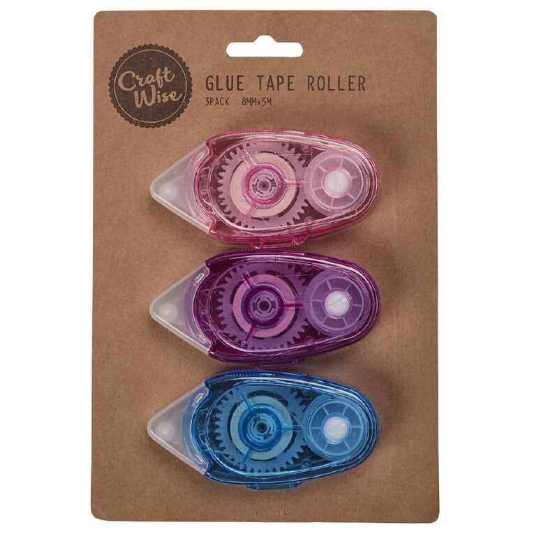 Uniti Glue Tape Roller Multi-Coloured 3 Pack, , hi-res