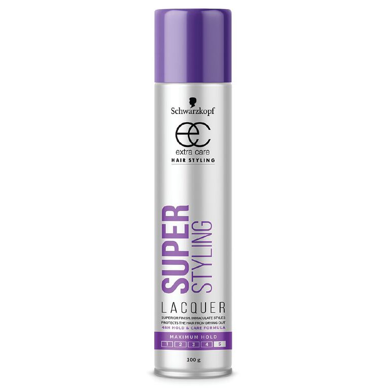 Schwarzkopf Extra Care Super Hold Lacquer Hairspray 100g, , hi-res