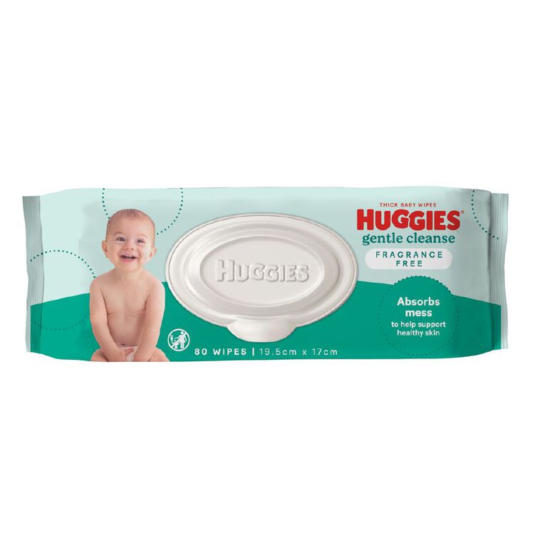 Huggies Baby Wipes Fragrance Free 80 Pack, , hi-res